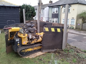 Stump Grinding, Hay Street, Hertfordshire. Tricky little job on a high bank next to a surprisingly busy road.