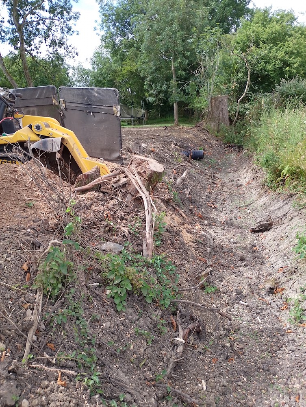 Nice ditch stump this week. Great Chishill Hertfordshire. We'll consider the stump's size, position, surrounding structures and access requirements before carrying out the work.