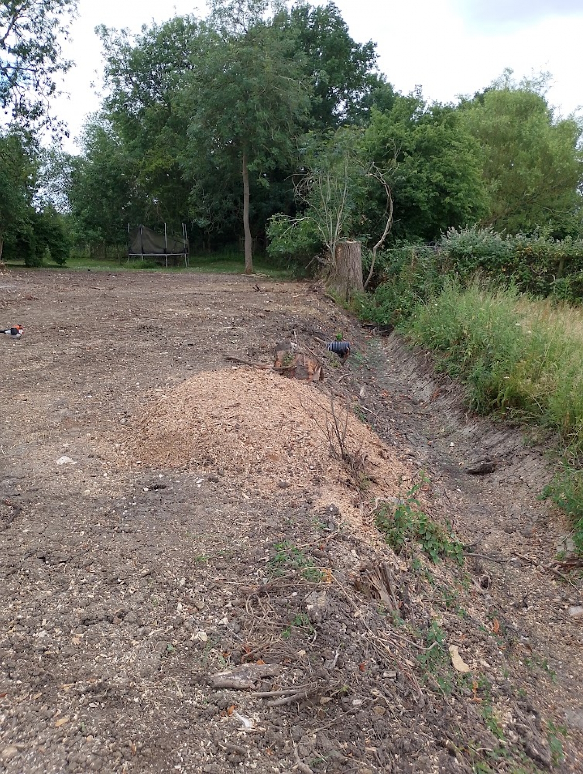 Nice ditch stump this week. Great Chishill Hertfordshire. We'll consider the stump's size, position, surrounding structures and access requirements before carrying out the work.