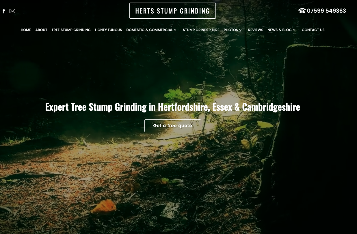 New tree stump removal mobile responsive website for 2026 Highlighting even more of our work around Hertfordshire and Cambridgeshire