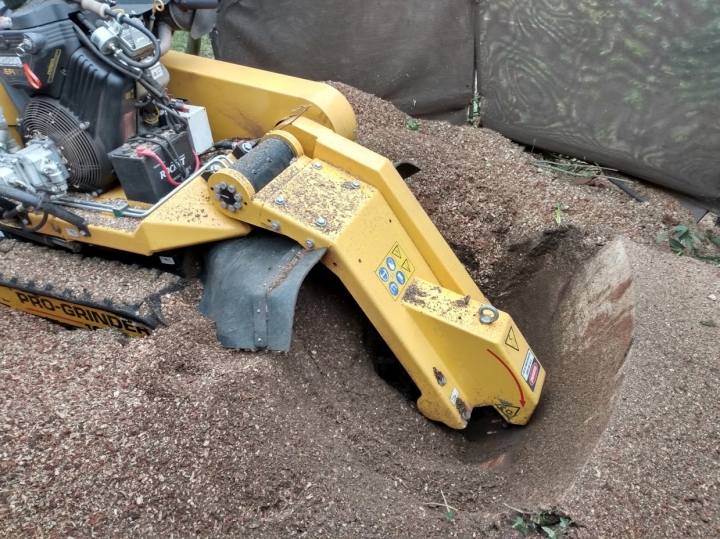 Before & After For all your stump grinding needs, big or small - just give us a call :-)
