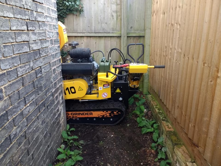 Narrow Access Stump Removal - Herts Stump Grinding and Removal -  The Tree Stump Removal Company