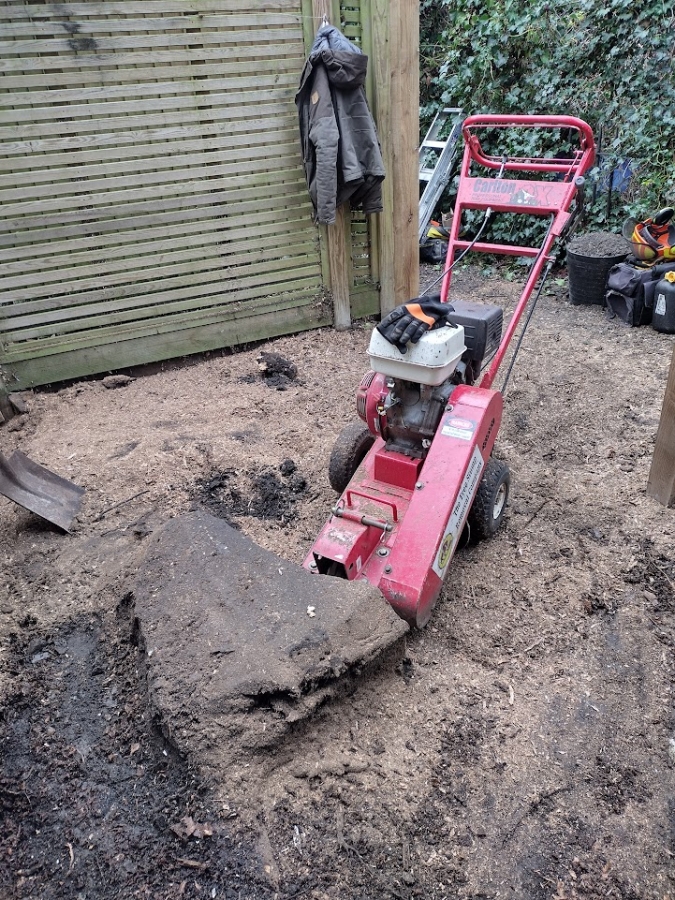 Narrow Access Stump Removal - Herts Stump Grinding and Removal -  The Tree Stump Removal Company