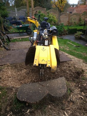 Stump grinding and removal machinery